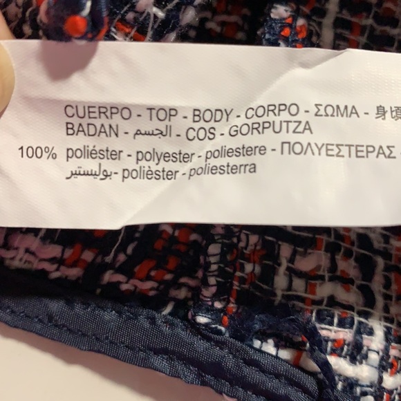 NWT Zara Tweed Blouse with Organza Sleeves Size S. - Picture 7 of 9